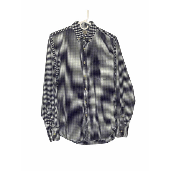 J Crew Men's Blue Gingham Print Long Sleeve Button Up Casual Shirt Size Small - Picture 1 of 5